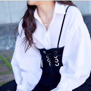 white oversize dress shirt